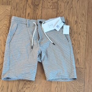 Stylish Tan and Black Checkered Shorts